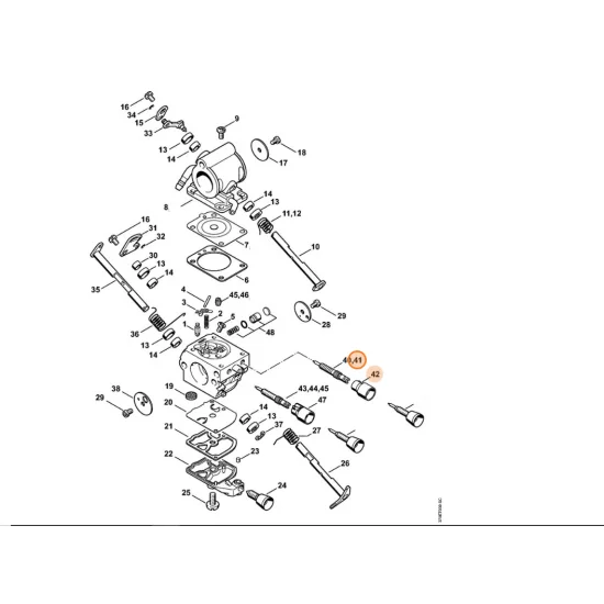 STIHL  Śruba regulacyjna biegu jałowego 4238 120 6800